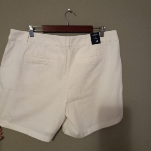 J. Crew 16 Preppy Cotton White 7" Shorts New! - Picture 3 of 9